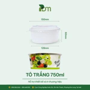 Tô Tròn Kraft Trắng 750ml